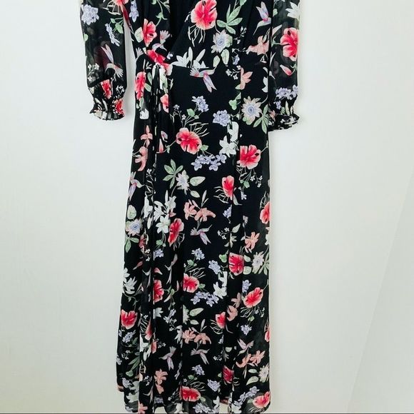 Lulu’s Black Floral Hummingbird Maxi Dress | M - Picture 2 of 9